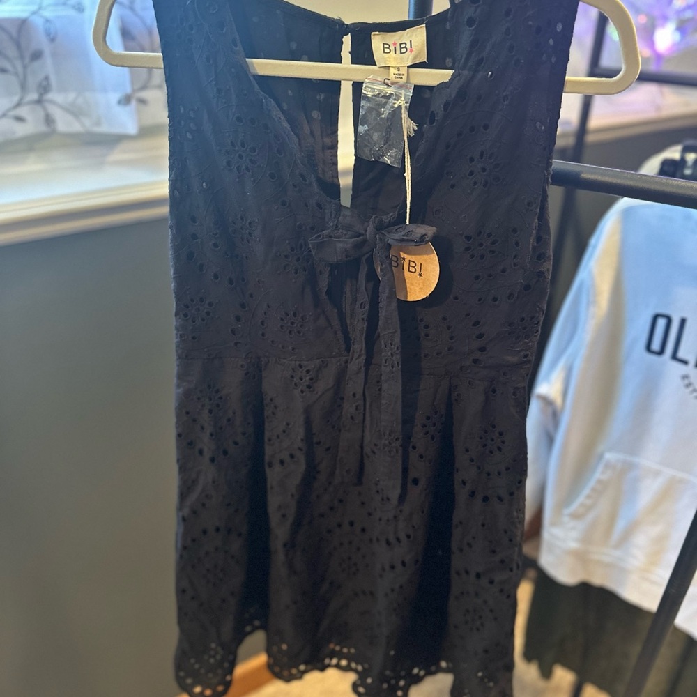 BiBi Elegant Black Eyelet Dress